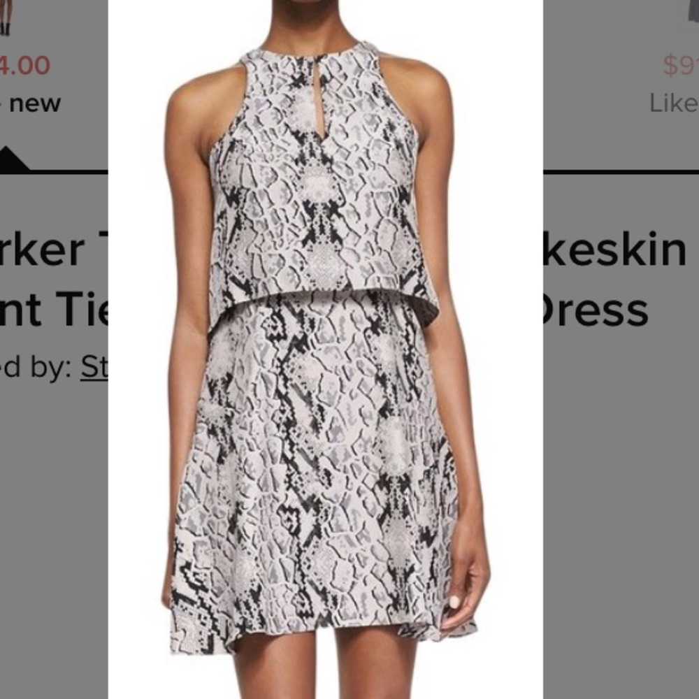 Parker Chelsea Snake print overlay Dress